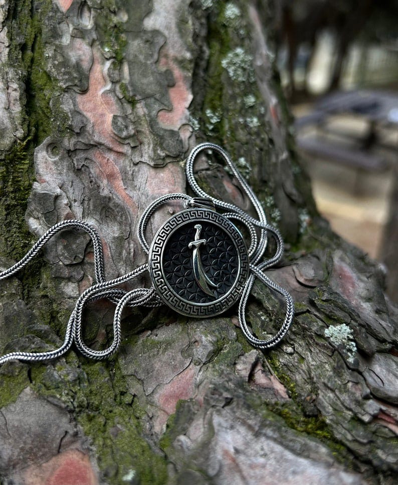 Hazrat Ali Zulfiqar Medallion Pendant 925k Silver Imam Ali Zulfiqar Necklace 925 Sterling Silver Shia Necklace