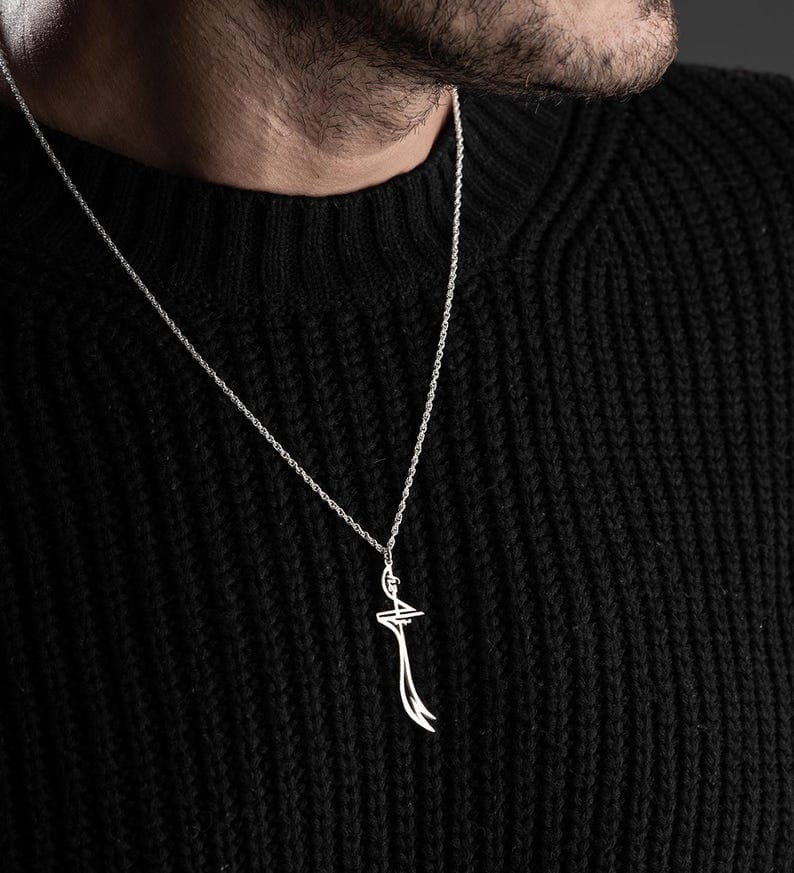 Sterling Silver Zulfiqar Necklace Imam Ali Zulfiqar Sword Pendant Luxury Jewellery Gift for Muslim