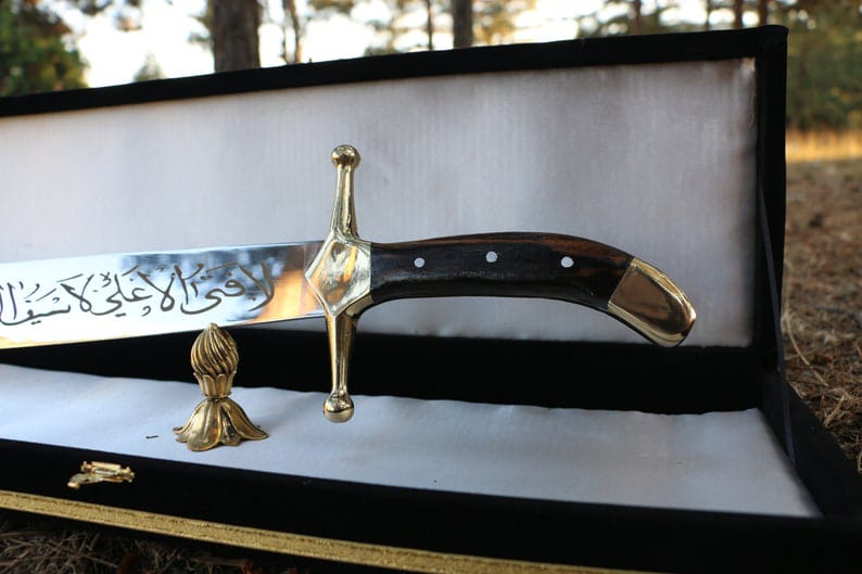 Handmade Decoration Zulfiqar Sword İslamic gift Hazrat Ali Sword Wall Art Engraved Gift Muslim Custom Personalized Gift Stainless Steel