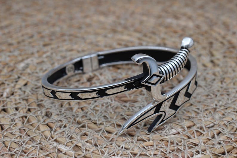 Men Silver Zulfiqar Bracelet, Silver Sword Bracelet, Hz. Ali's Zulfiqar Bracelet , Silver Sword Ring & Bracelet Set, 925k Silver Bracelet